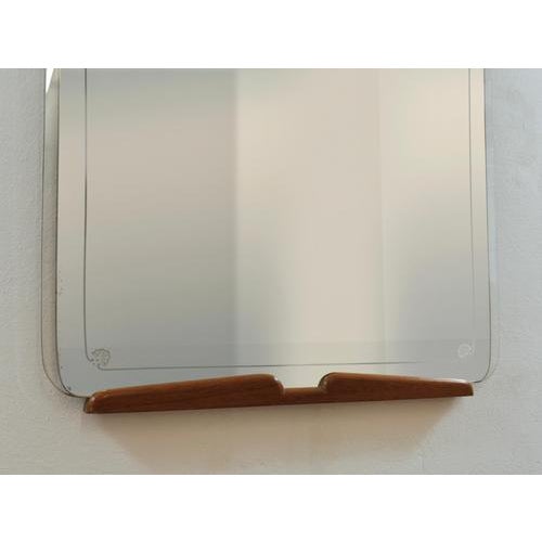 Mid-Century Cherry & Brass Wall Mirror attributed to Paolo Buffa, Italy, 1940 For Sale - Image 12 of 14