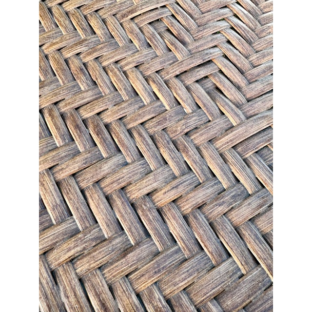 Brown 1970s Boho Chic Rattan Round Table Set For Sale - Image 8 of 9