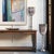 Metal Black Diamond Glass Chalise on a Nickel Turned Metal Stand- Large For Sale - Image 7 of 7