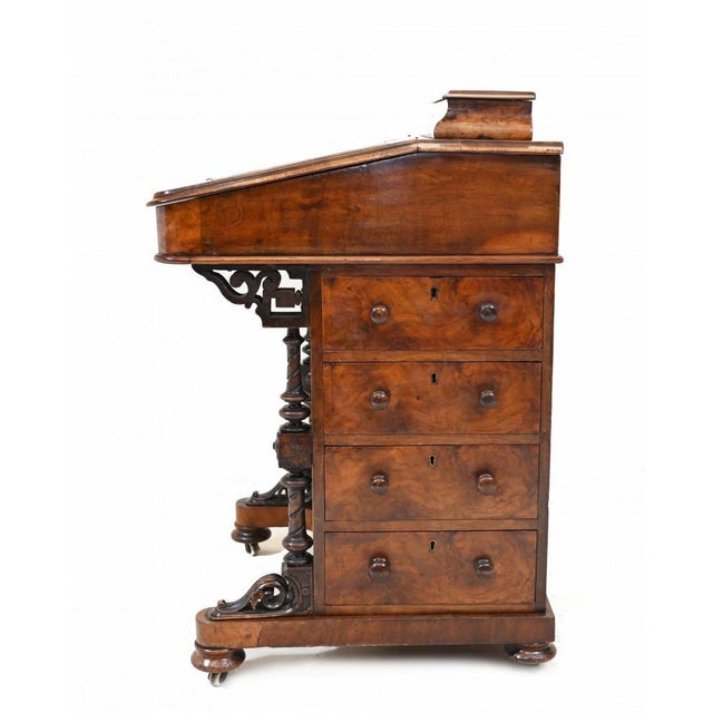 Antique Davenport Desk in Walnut, 1880 For Sale - Image 14 of 16
