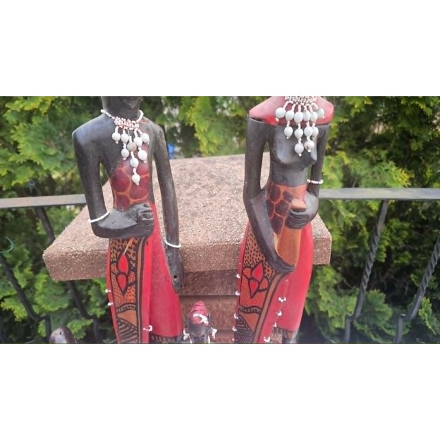 Masai Wooden Sculpture, 1960s, Set of 4 For Sale - Image 6 of 17
