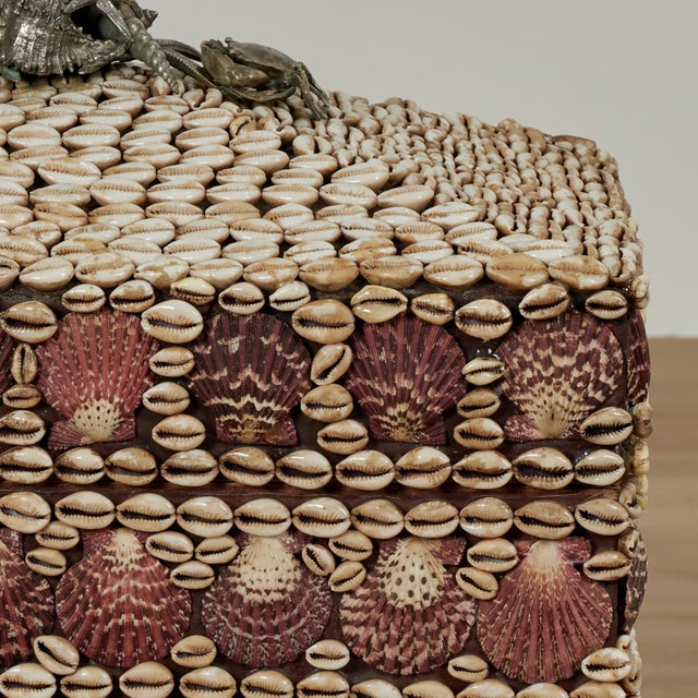 Tan Large Vintage Seashell Clad Box With Crustaceans by Maitland Smith For Sale - Image 8 of 15