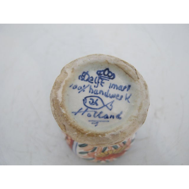Ceramic Delft Holland Imari Style Blue Red Gilt Porcelain Egg Cup For Sale - Image 7 of 7