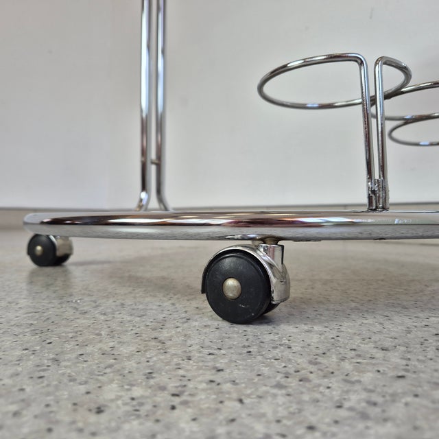 Mid-Century Chrome and Glass Bar Cart, 1970s, 1960s For Sale - Image 6 of 11