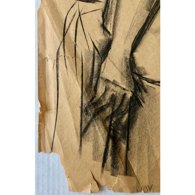 Black Mid-Century Charcoal Cubist Female Nude For Sale - Image 8 of 12