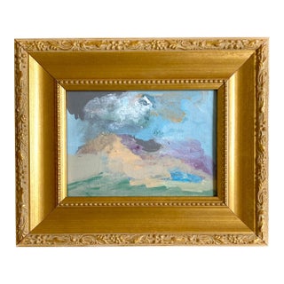 "Clouds Over the Hills" 2026 Mini Painting With Vintage Frame by Jessalin Beutler For Sale