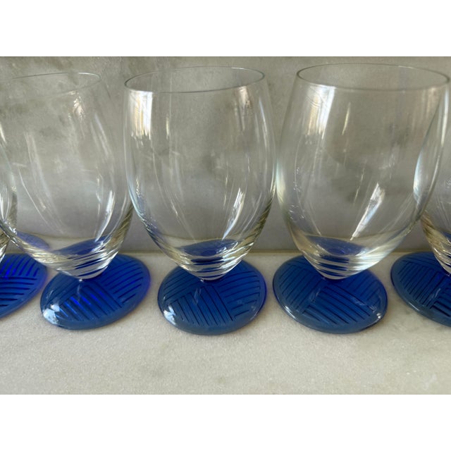 Late 20th Century Set of 6 Schott Zwiesel Samba Blue Glasses For Sale - Image 5 of 8