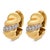 Contemporary Vintage Diamond 18k Yellow Gold and Platinum Hoop Ear Clips, Pair For Sale - Image 3 of 5