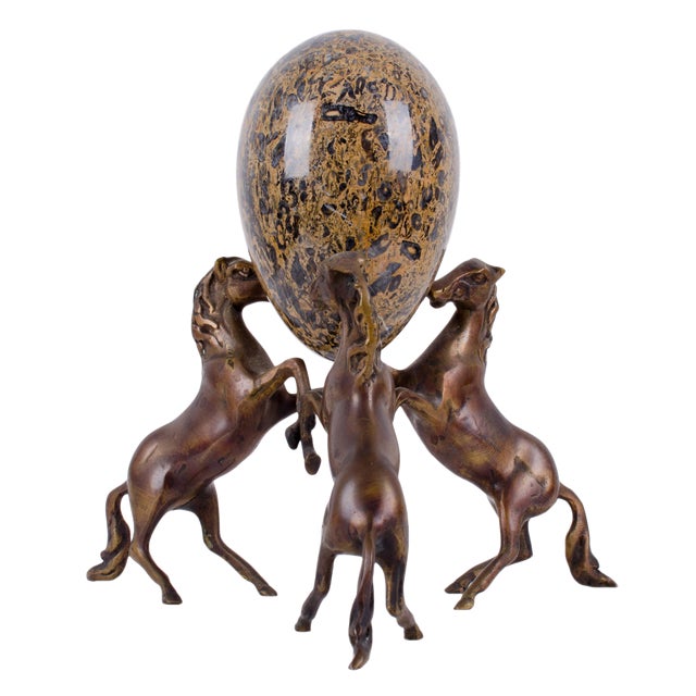Vintage Jasper Stone Horse Sculpture For Sale