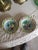 Pretty Vintage pair of small Chinese Export Canton Enamel dishes with yellow backgrounds, pink, green, blue. And black.