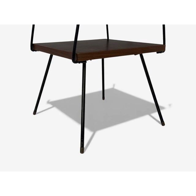 Wood Tony Paul Style, Lacquered Iron, Walnut, Side Tables, Usa, 1960s For Sale - Image 7 of 11