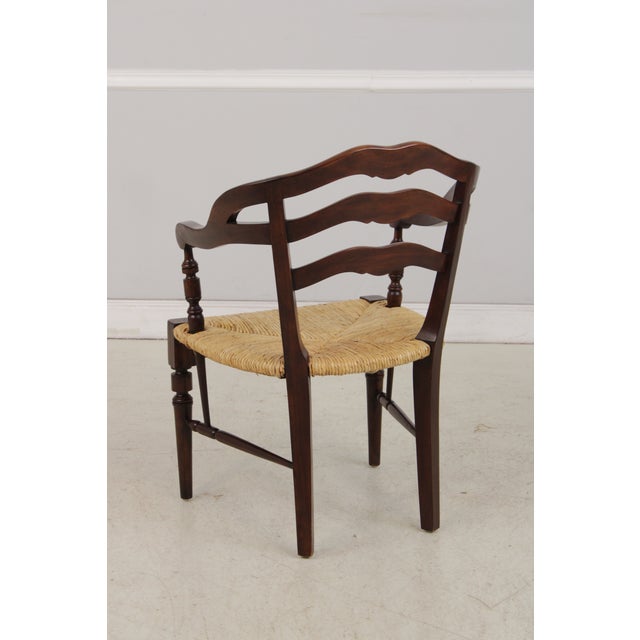 1990s Pair of Rush Seat Barrel Back Chairs For Sale - Image 5 of 16