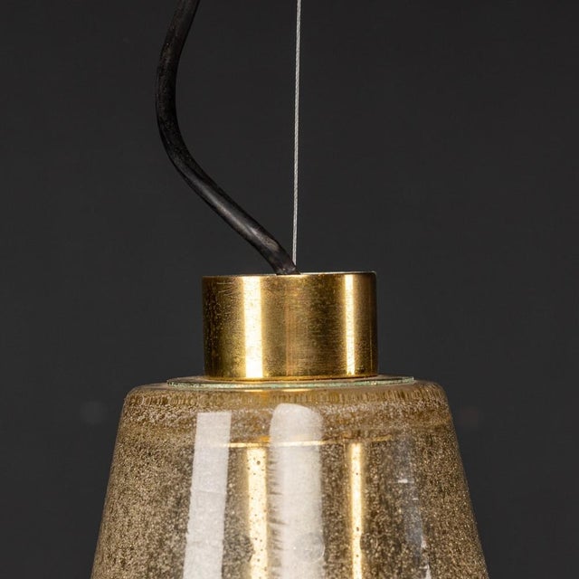 20th Century Italian Murano Glass Cone Shaped Pendant Light, 1970s For Sale - Image 9 of 11
