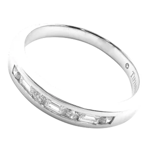 Tiffany & Co. 18k White Gold Diamond Channel Set Band Ring, size 6.5