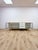 Modern MCM Wood Glass Metal Sideboard Credenza White Natural Frosted Glass For Sale In Tampa - Image 6 of 13