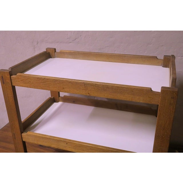 Mid-Century Modern Scandinavian Bar Cart in Oak, 1950s For Sale - Image 5 of 15