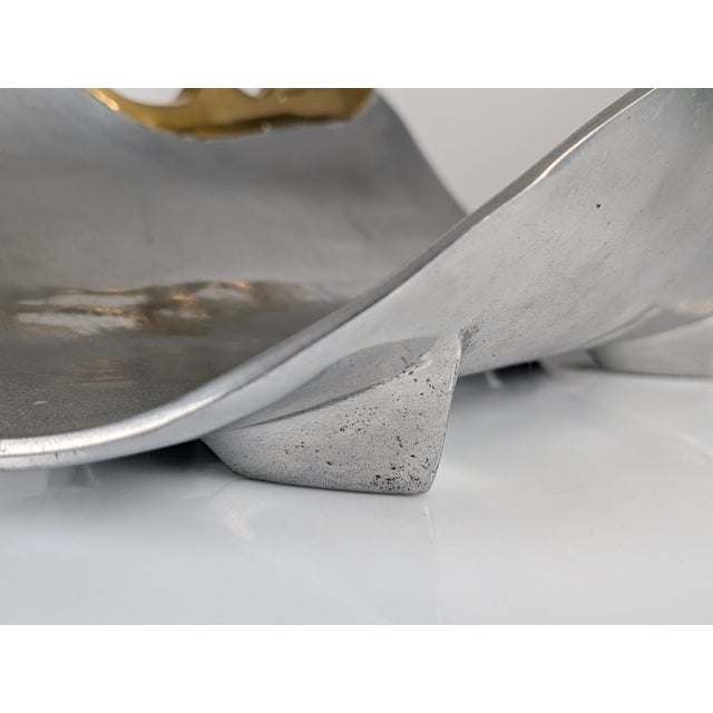 Gold Vintage Log Rack in Aluminum and Brass by David Marshall, Spain, 1980s For Sale - Image 8 of 13