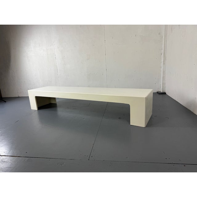 1970s Space Age Modernist White Long Bench from Marc Berthier, 1970s For Sale - Image 5 of 8