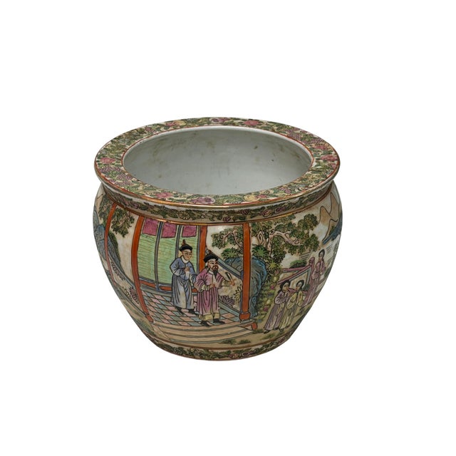 Rose Vintage Chinese Canton Famille Rose Enamel Small Porcelain Pot For Sale - Image 8 of 10