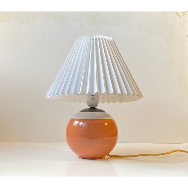 Art Deco Spherical Glazed Table Lamp from E. F. F. Copenhagen, 1930s For Sale - Image 11 of 11