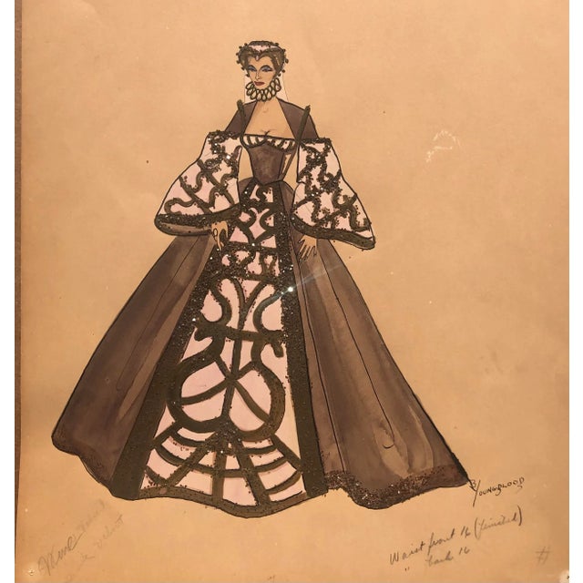 1960s Larry Youngblood Mardi Gras Gown Design For Sale - Image 4 of 4