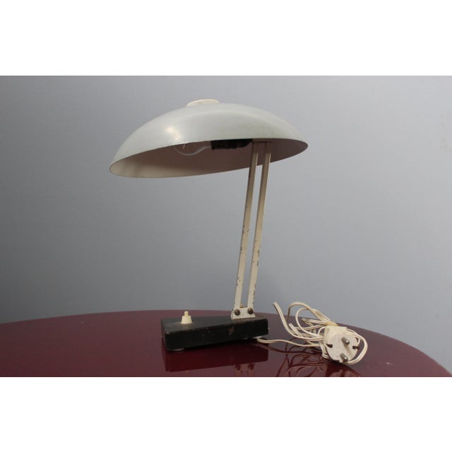 Mid-Century Gray and White Table Lamp, 1950s For Sale - Image 6 of 7