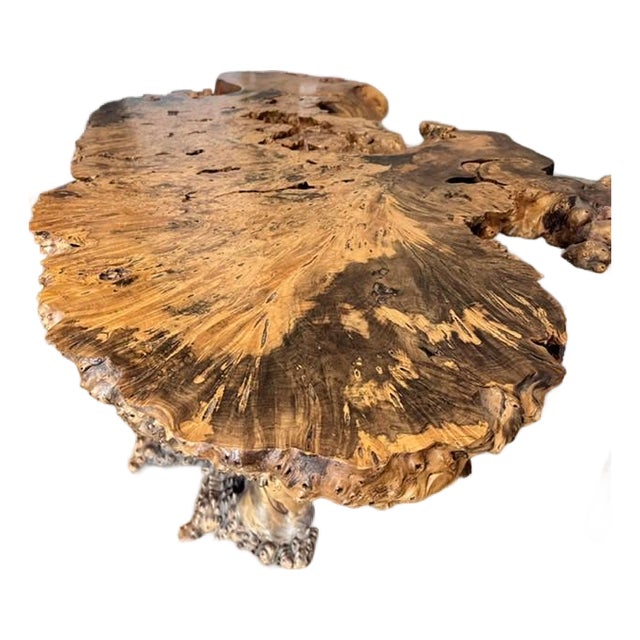 Handcrafted Burlwood Table - One of a Kind Statement Piece For Sale