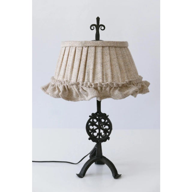 Mid-Century German Modern Wrought Iron Night Table Lamp, 1960s For Sale - Image 17 of 17