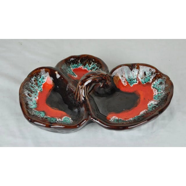 Mid-Century Modern Red and Brown Hors d'oeuvre from Vallauris, 1960s For Sale - Image 3 of 11