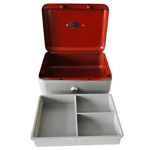 Mid-Century Grey Steel Cash Box Safe from Fortuna, 1950s For Sale - Image 5 of 6