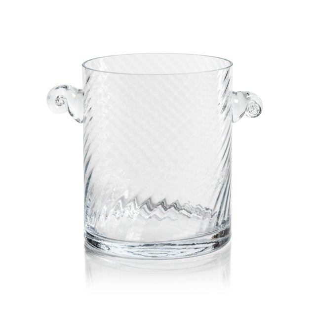 Harrow Swirl Glass Ice Bucket For Sale - Image 4 of 4