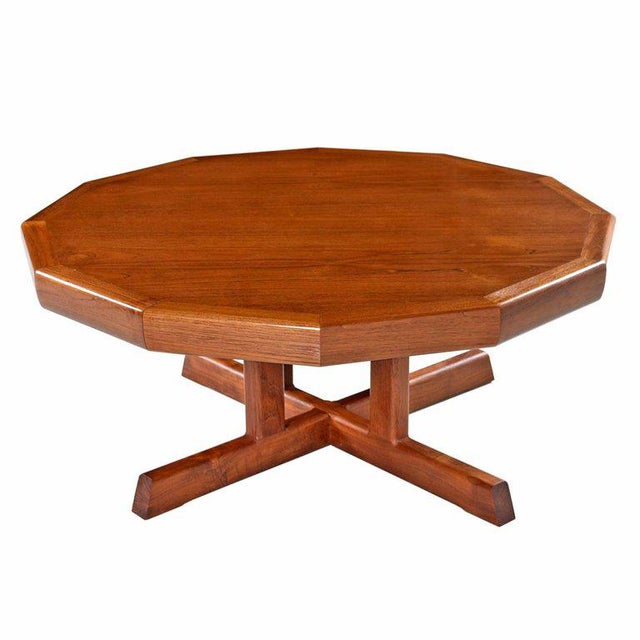 Danish Modern Dodecagon Circular Teak Coffee Table Made in ...