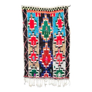 Authentic Moroccan Berber Boucherouite Cotton Rug For Sale