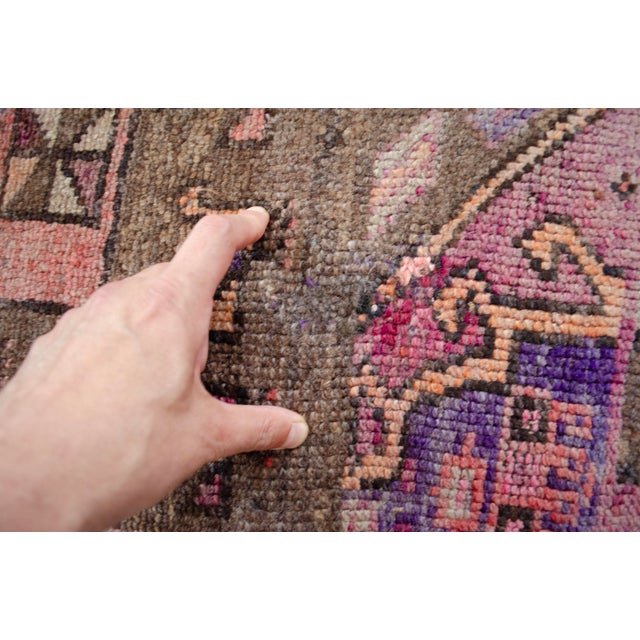 Hand-Knotted Turkish Runner Rug . Low Pile Full Tribal Design Narrow Runner Rug 2′2″ × 13′4″ For Sale - Image 14 of 16