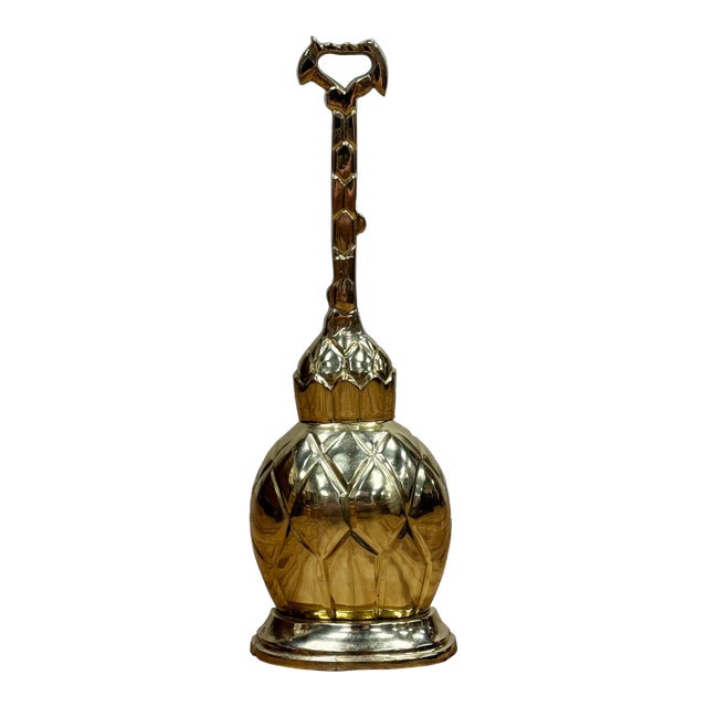 Oversize Vintage Brass Pineapple Doorstop For Sale
