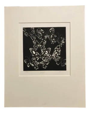 Mario Avati, Butterflies, 1970, Mezzotint Print