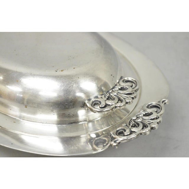 Vintage Reed & Barton Nordic 1152 Silver Plated Covered Vegetable Serving Dish For Sale In Philadelphia - Image 6 of 15