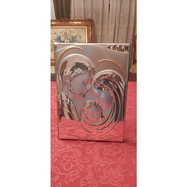 Silver Bas-Relief Icon in Silver and Gold For Sale - Image 8 of 10