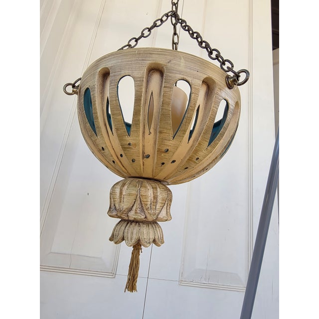 Circa 1970 pierced Ceramic lantern.