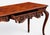 French Provincial 19th Century French Louis XV Carved Solid Oak Parquetry Bureau Plat Writing Desk For Sale - Image 3 of 8