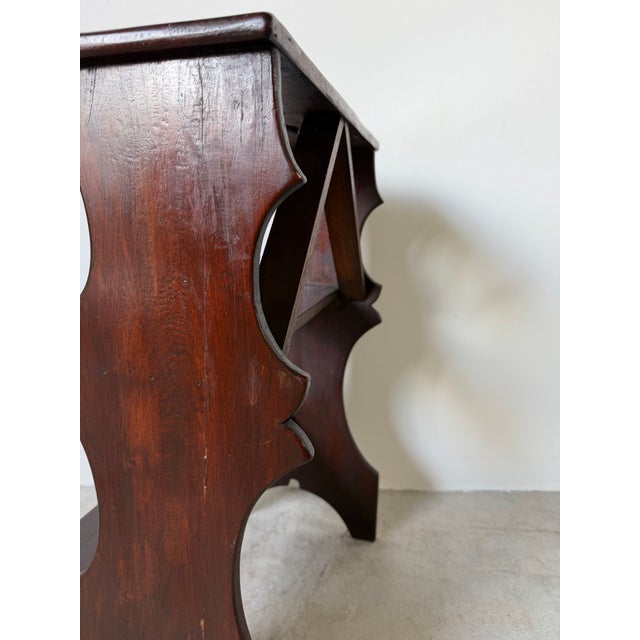 Antique Italian Dark Mahogany Library Step Stool For Sale - Image 4 of 12