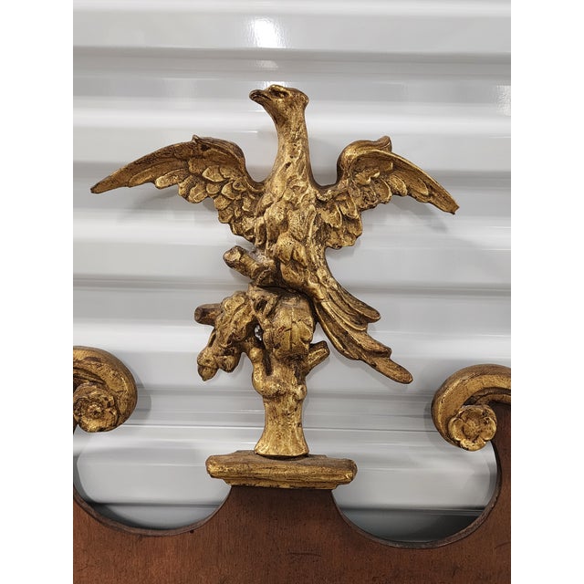 1970s Friedman Brothers Chippendale Style Mahagony Mirror With Eagle Crest For Sale - Image 5 of 12