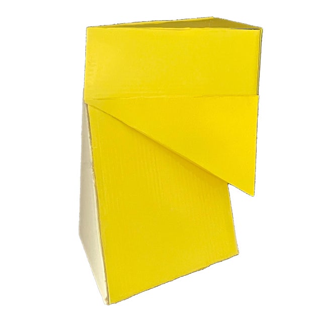 Cardboard Sculpture in Yellow and Cream For Sale