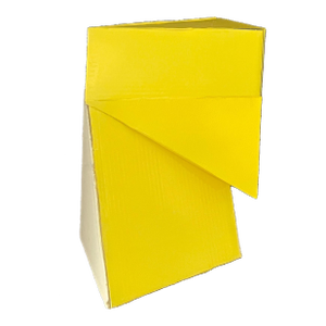 Cardboard Sculpture in Yellow and Cream