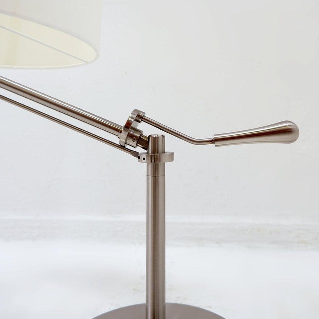 Brushed Steel Table Lamps with Adjustable Rake, Set of 2 For Sale - Image 6 of 16
