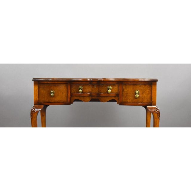 Antique Queen Anne Style Walnut Writing Table, 1919 For Sale - Image 6 of 9
