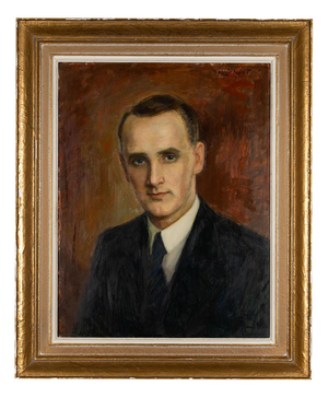 Carl Magnus Lindqvist, Portrait, 1960s, Oil on Panel, Framed