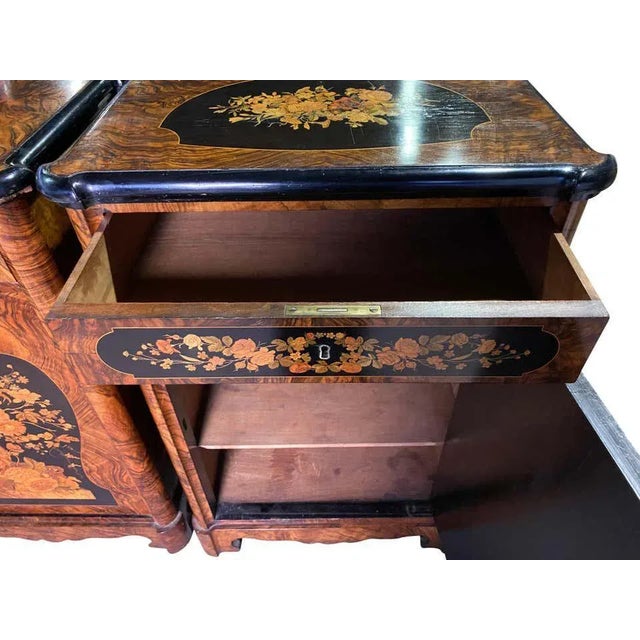 Victorian Inlaid Cabinets, 19th Century, Set of 2 For Sale - Image 13 of 16