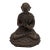 18thC Tibetan Bronze Lama Statue - Heavy 10oz Portrait Monk Dharmachakra Mudra For Sale