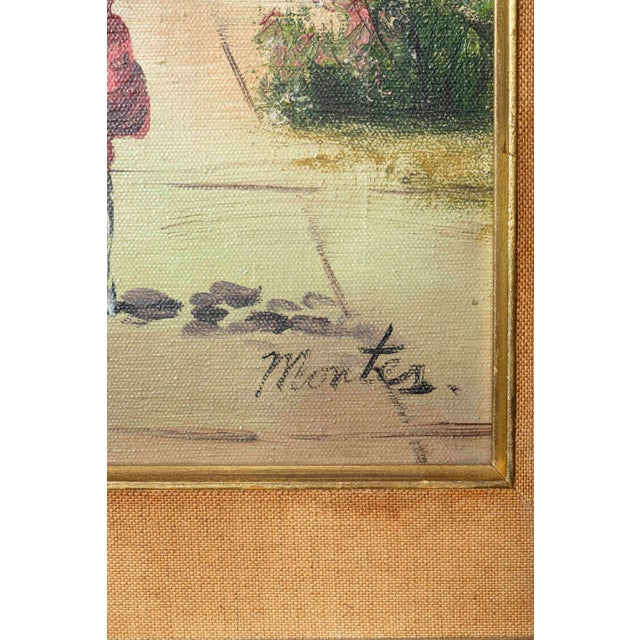 Mid 20th Century Neoclassical Roman Garden Oil Paintings Signed Montes - Pair For Sale - Image 11 of 17